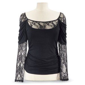 Romantic lace and knit top